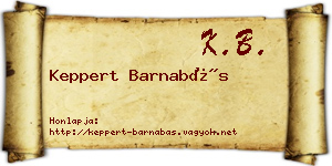 Keppert Barnabás névjegykártya